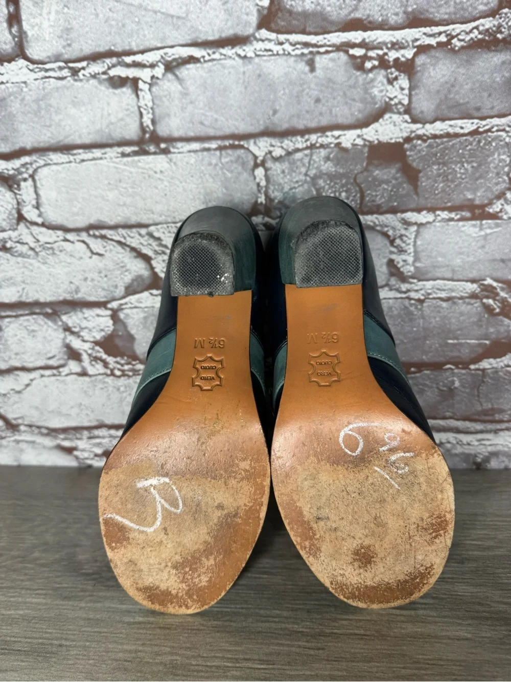 re-mix vintage Aviator 1930’s Blue Leather Peep Toe Heels Women Sz 6.5M US/37EU